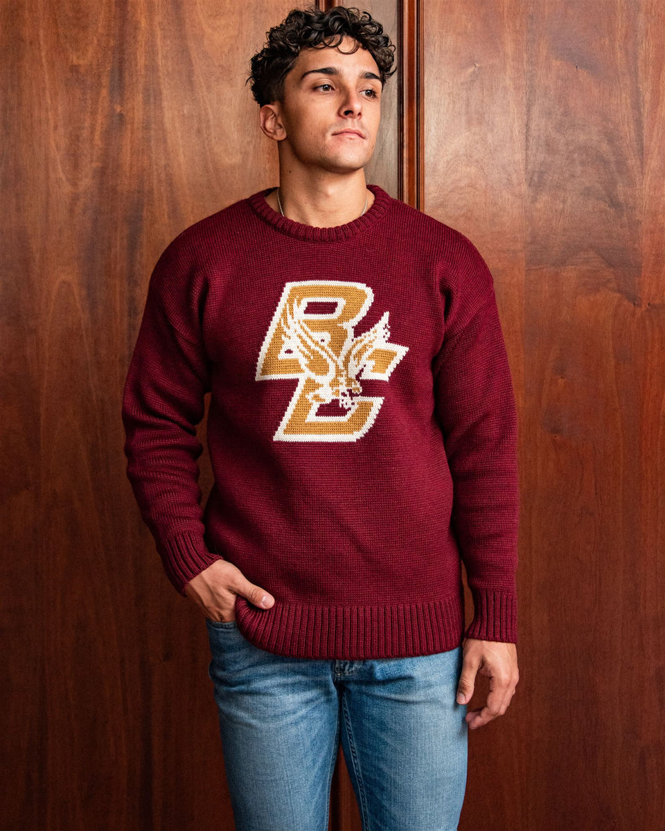 Boston College Men's Merino Wool Crew-Neck Sweater Collegiate