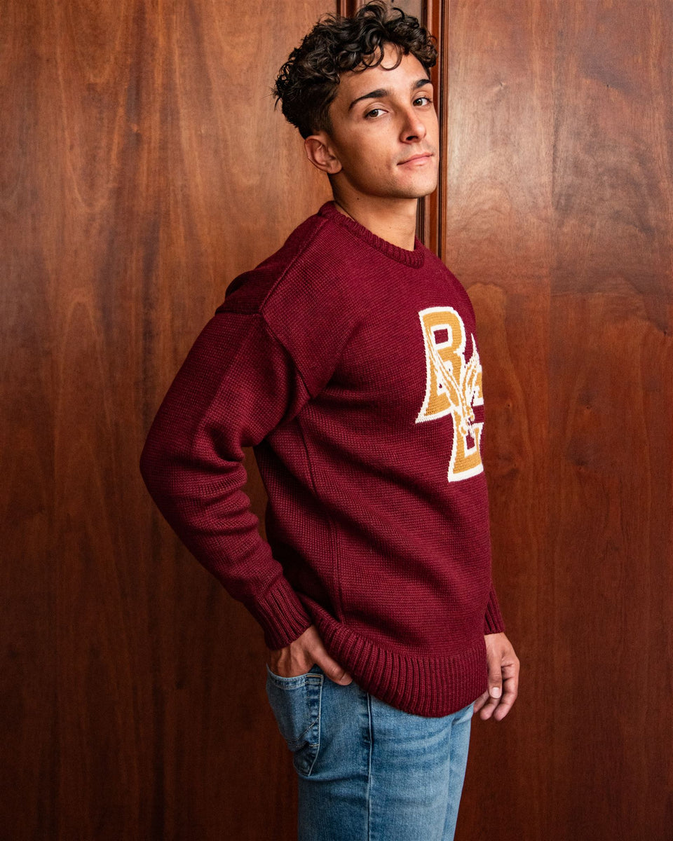 Boston College Men's Merino Wool Crew-Neck Sweater | Collegiate