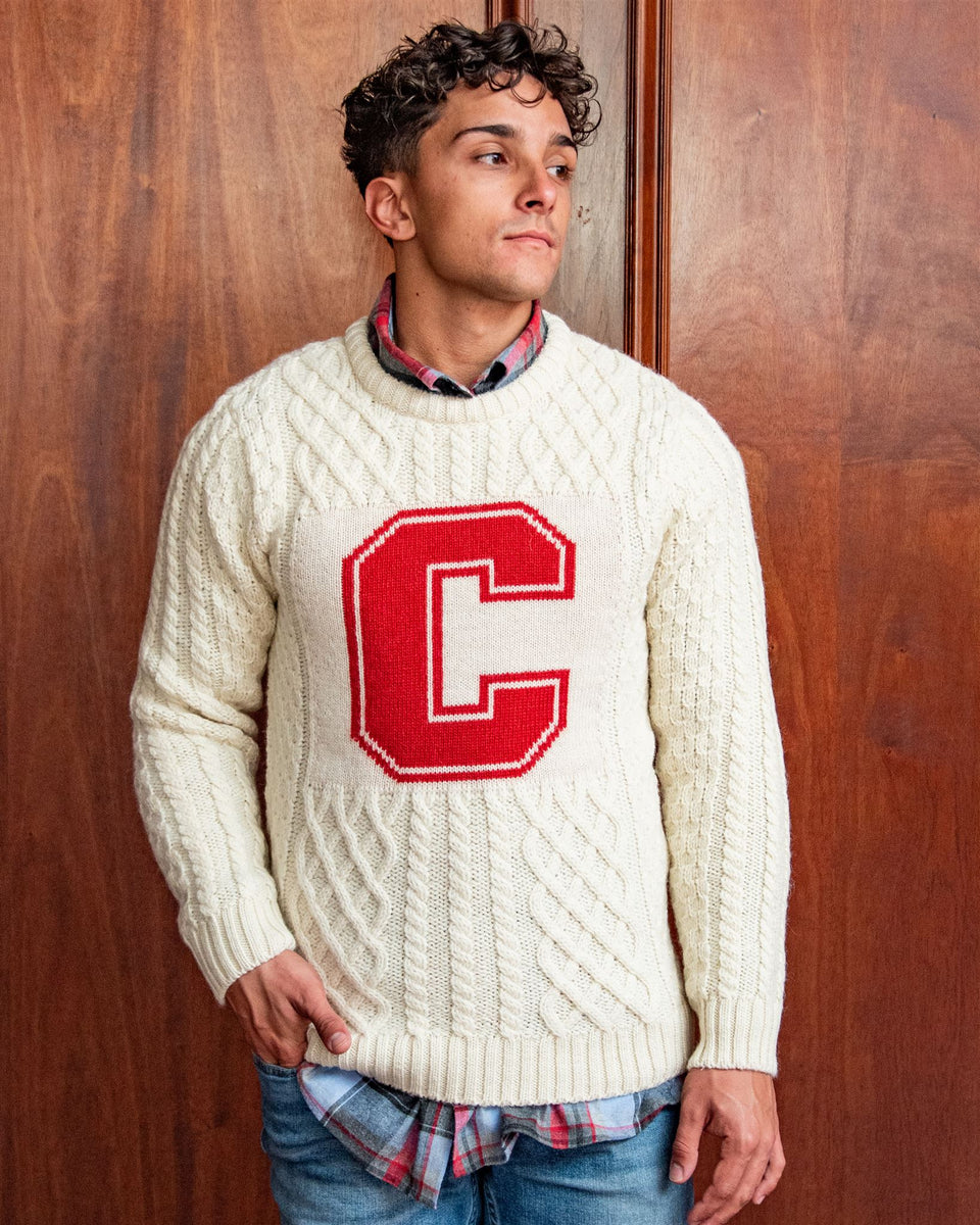 Cornell University Men s British Wool Crew Neck Sweater Collegiate Couture Collegiate Knitwear Designs