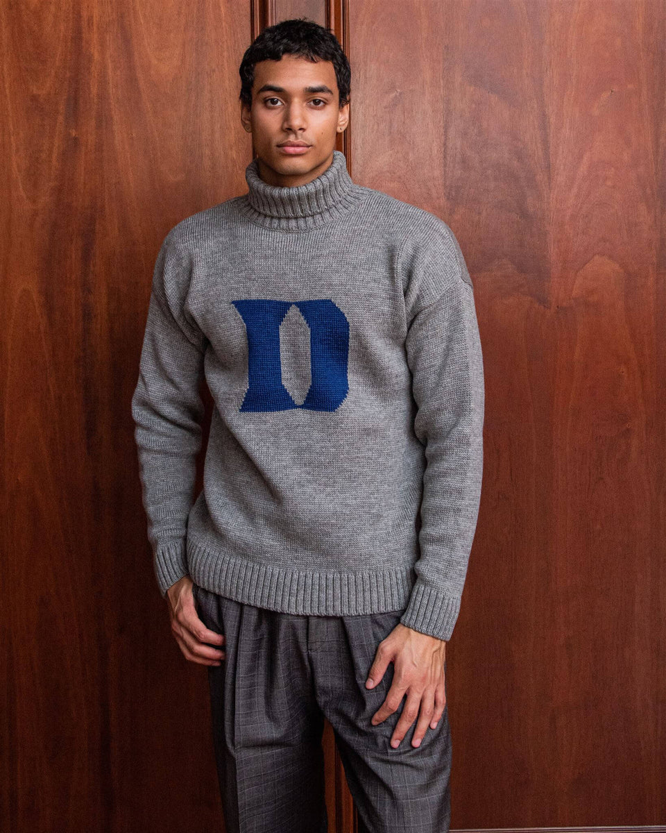 Duke University Men s Merino Wool Roll Neck Sweater Collegiate Couture Collegiate Knitwear Designs