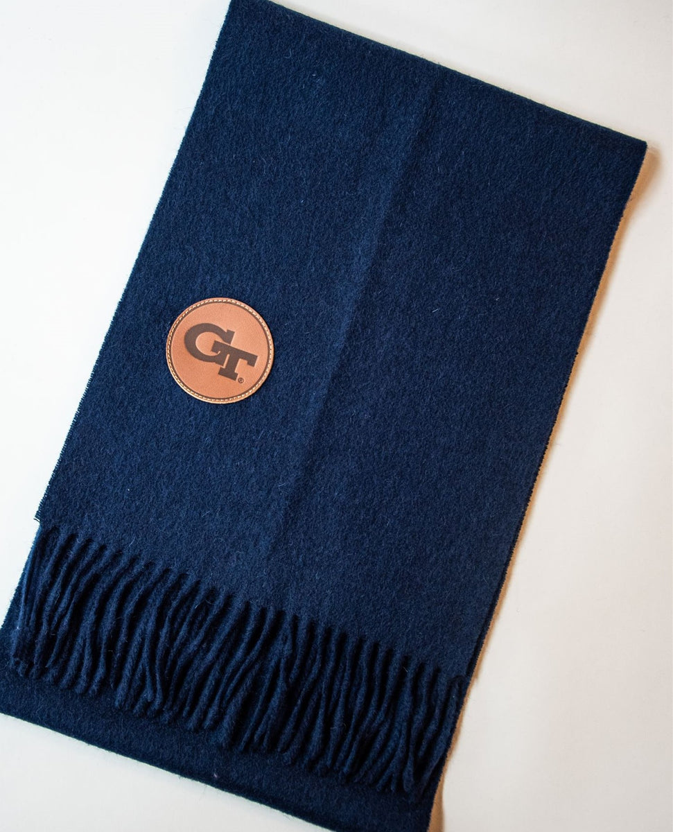 Georgia Tech Balmoral Bespoke Navy Cashmere Scarf | Collegiate