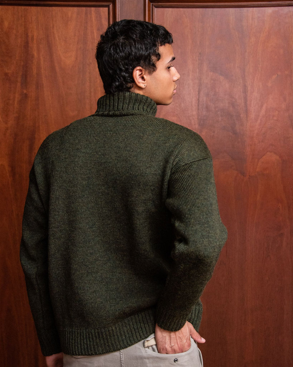 Mitchigan State University Men's Merino Wool Roll-Neck Sweater