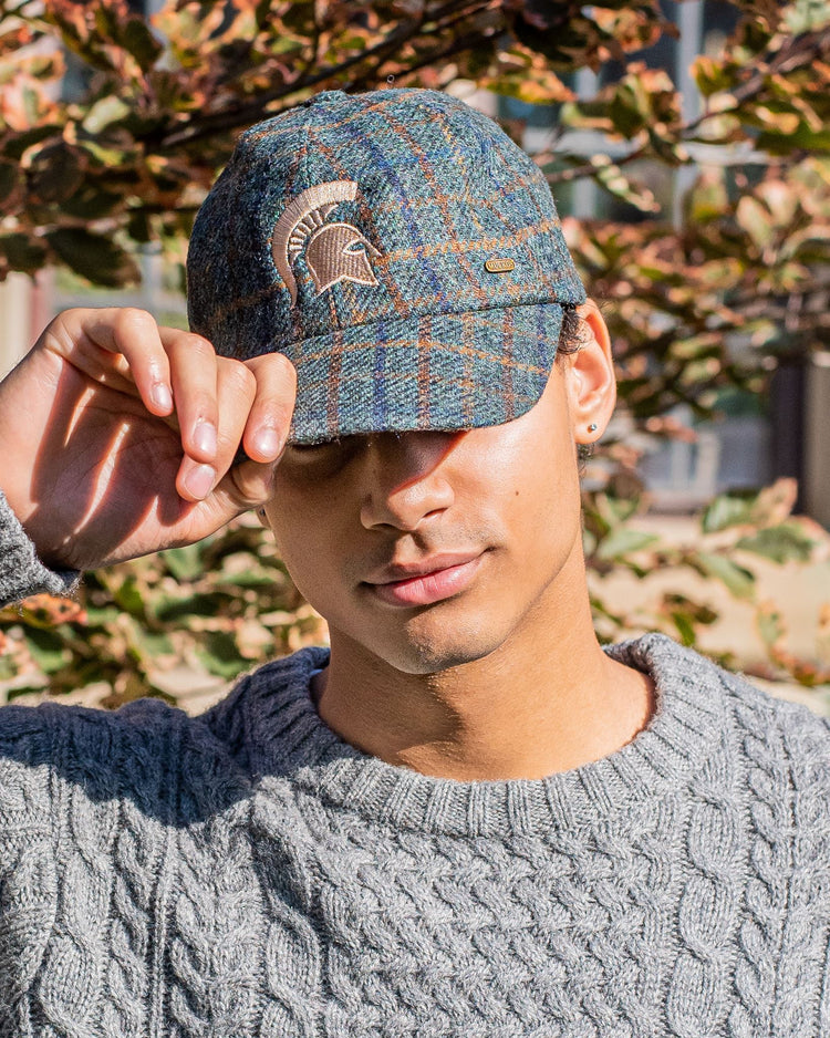Michigan State University Men’s Fitted Olive/Grey Plaid Wool Baseball Cap