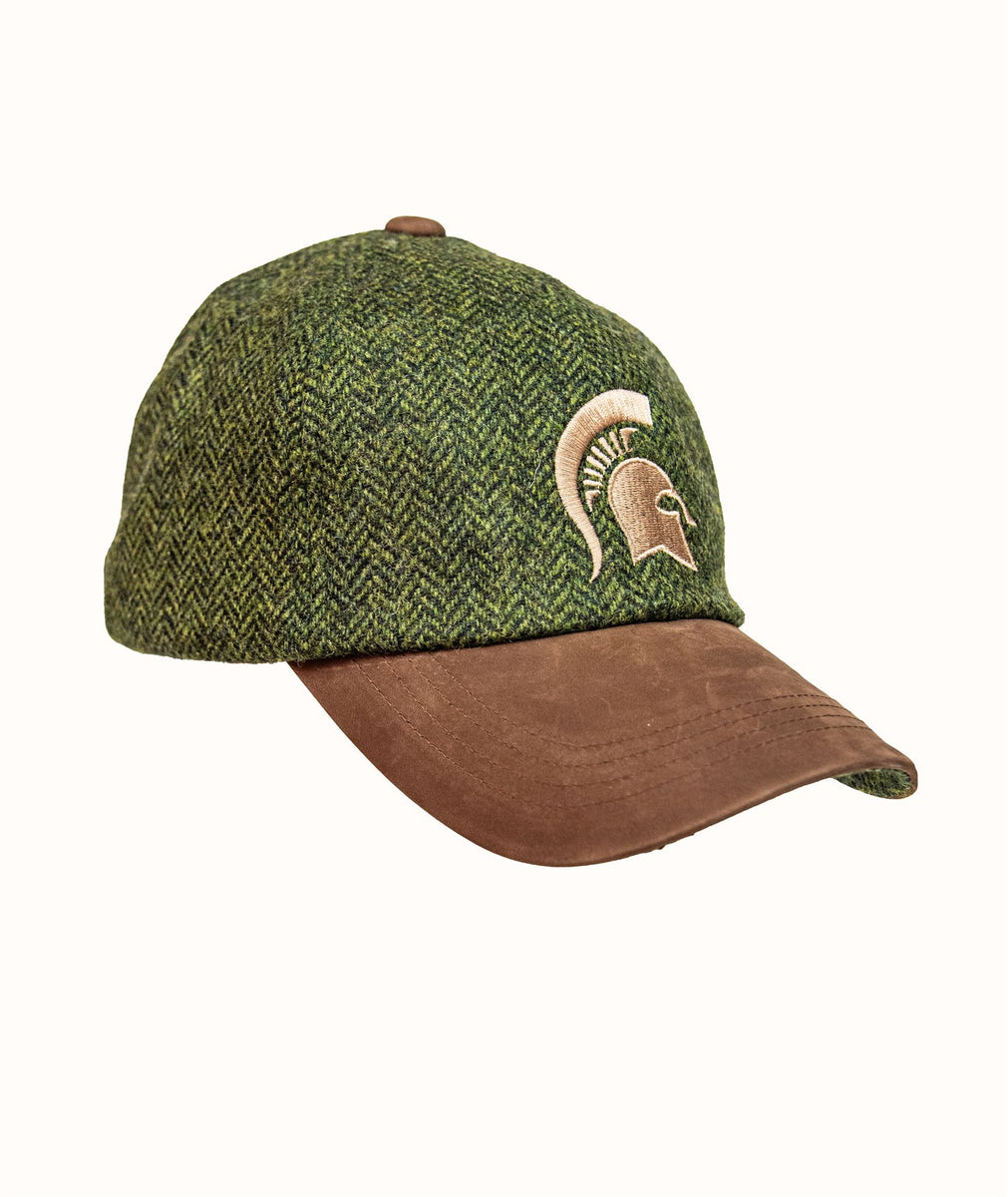 Michigan State University Green Herringbone Tweed Baseball Cap