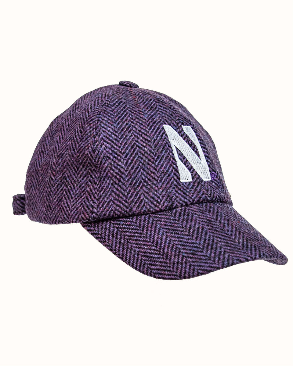Northwestern University Purple Herringbone Wool Baseball Cap