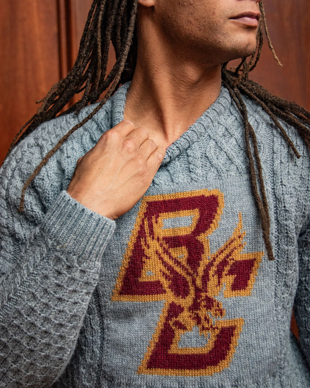 Boston College Men's British Wool Crew-Neck Sweater