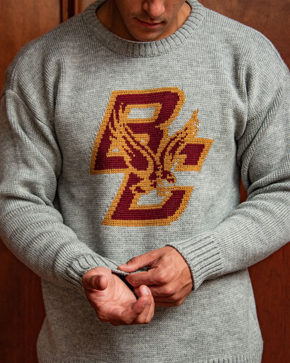 ARTS&SCIENCE - 良品 ARTS&SCIENCE アーツ&サイエンス B-L sweater bulky-sl バルキースリーブ クルーネック ニット 1 ブラック レディース 古着 中古 USED Boston College Men's Merino Wool Crew-Neck Sweater | Collegiate