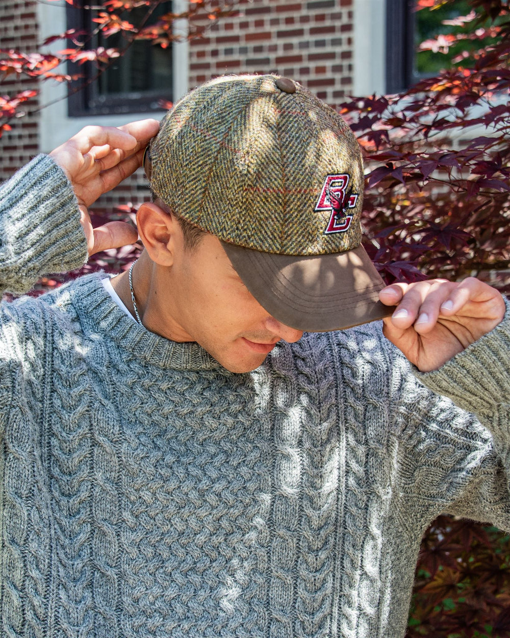 キャップ Tweed Ribbon Cap Boston College Olive/Gold Harris Tweed Baseball Cap | Collegiate