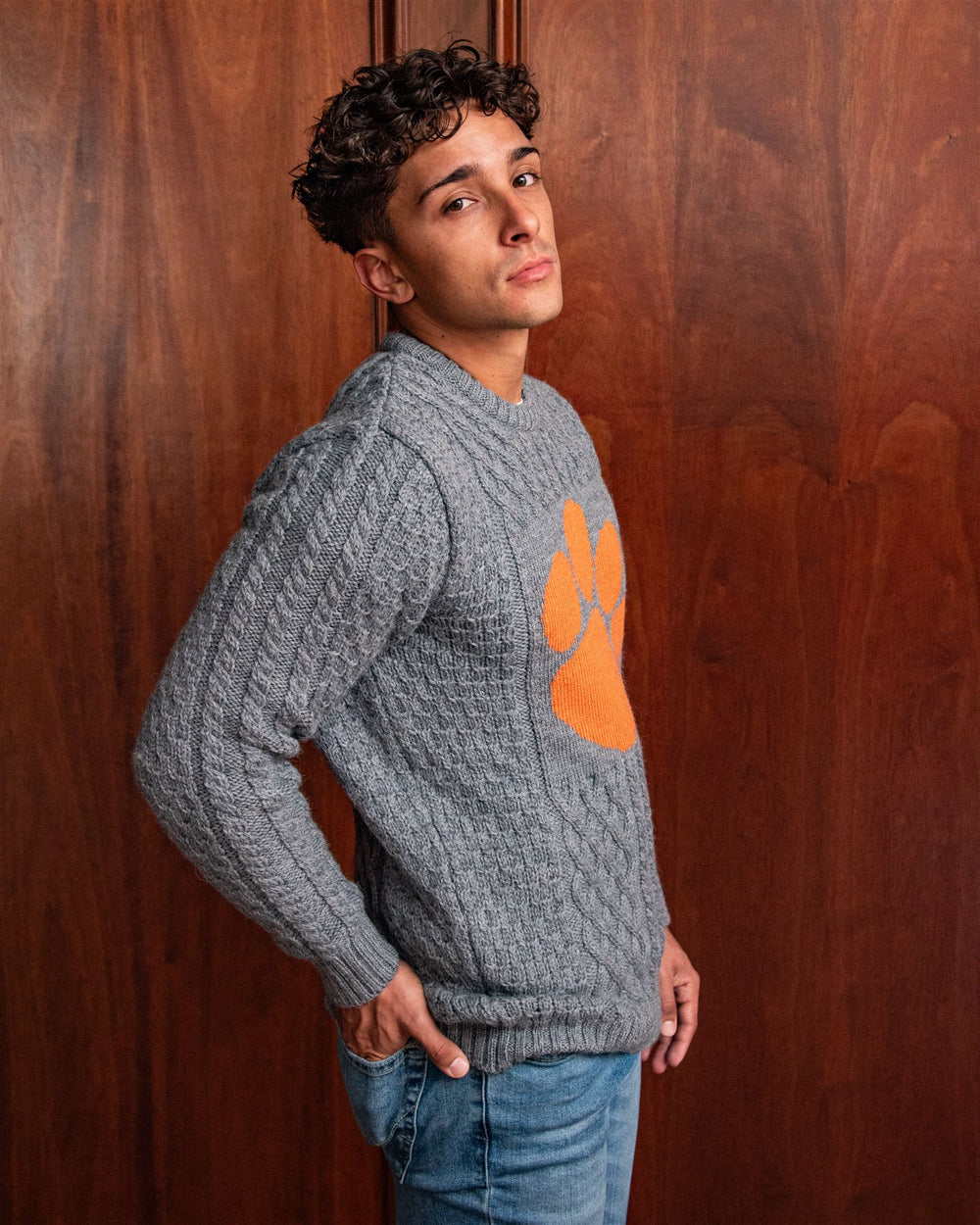 Clemson University Men's British Wool Crew-Neck Sweater