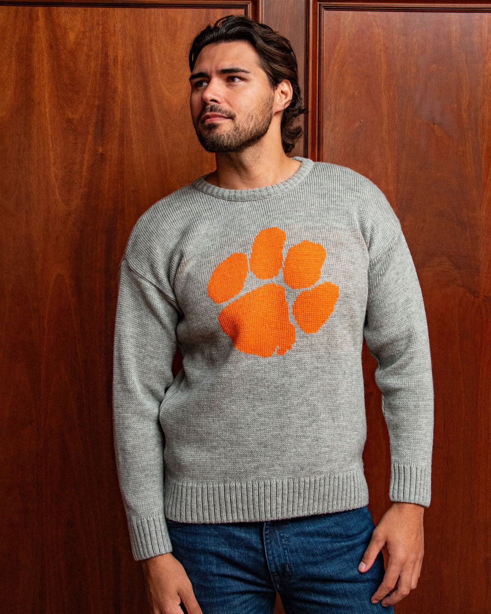 Clemson University Men s Merino Wool Submariner Crew Neck Sweater