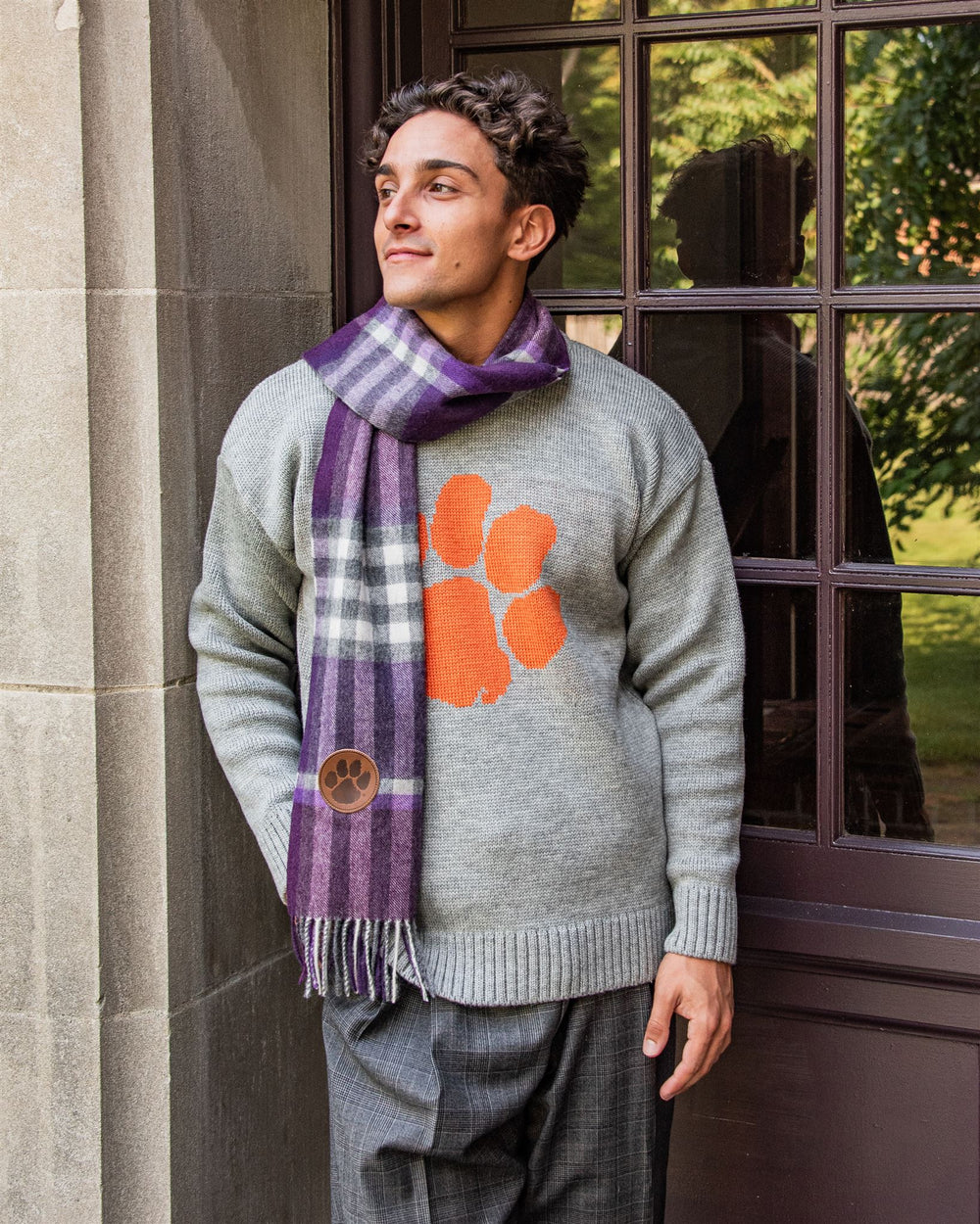 Clemson University Men s Merino Wool Roll Neck Sweater Collegiate Couture Collegiate Knitwear Designs