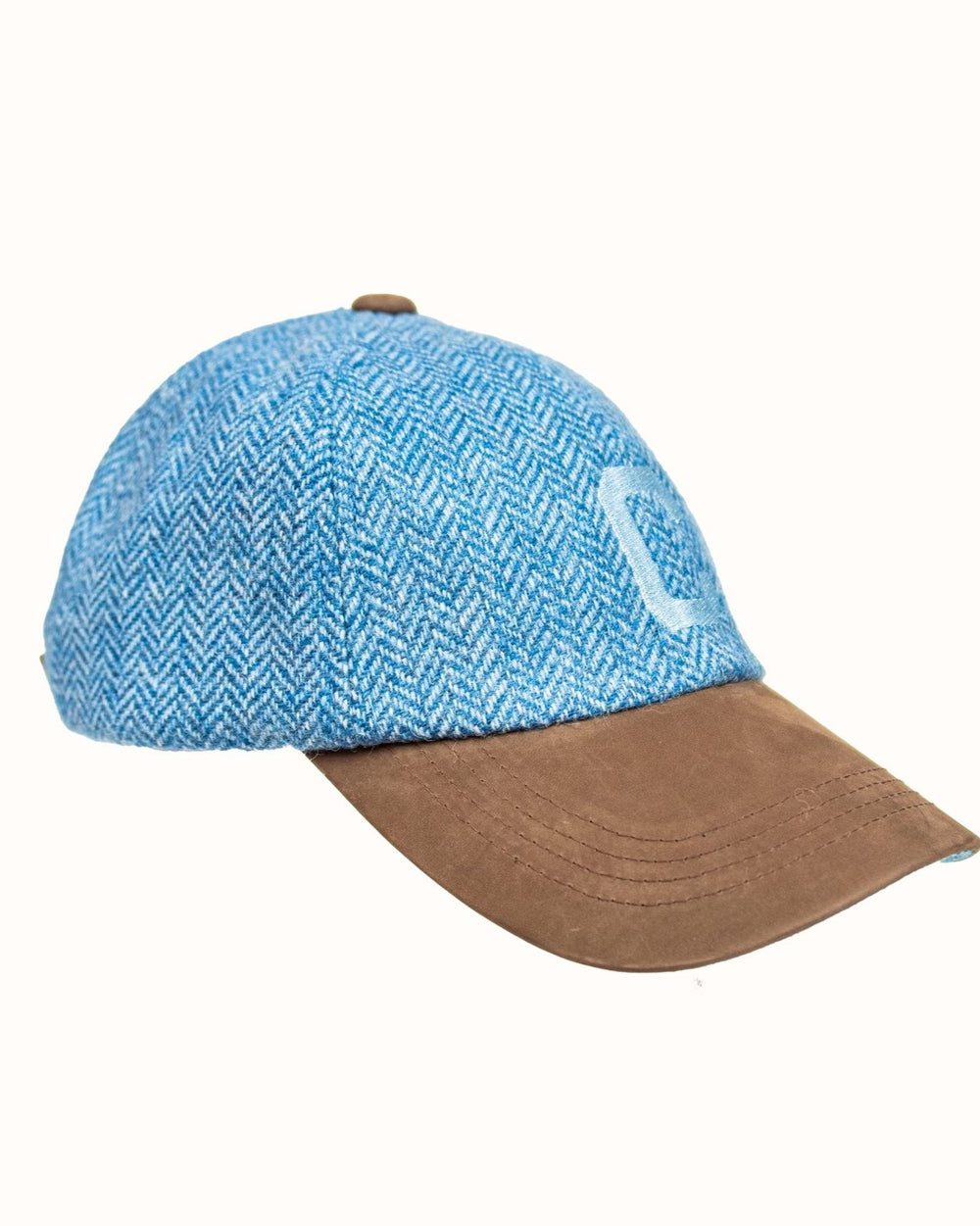 Columbia University Light Blue Herringbone Wool Baseball Cap with
