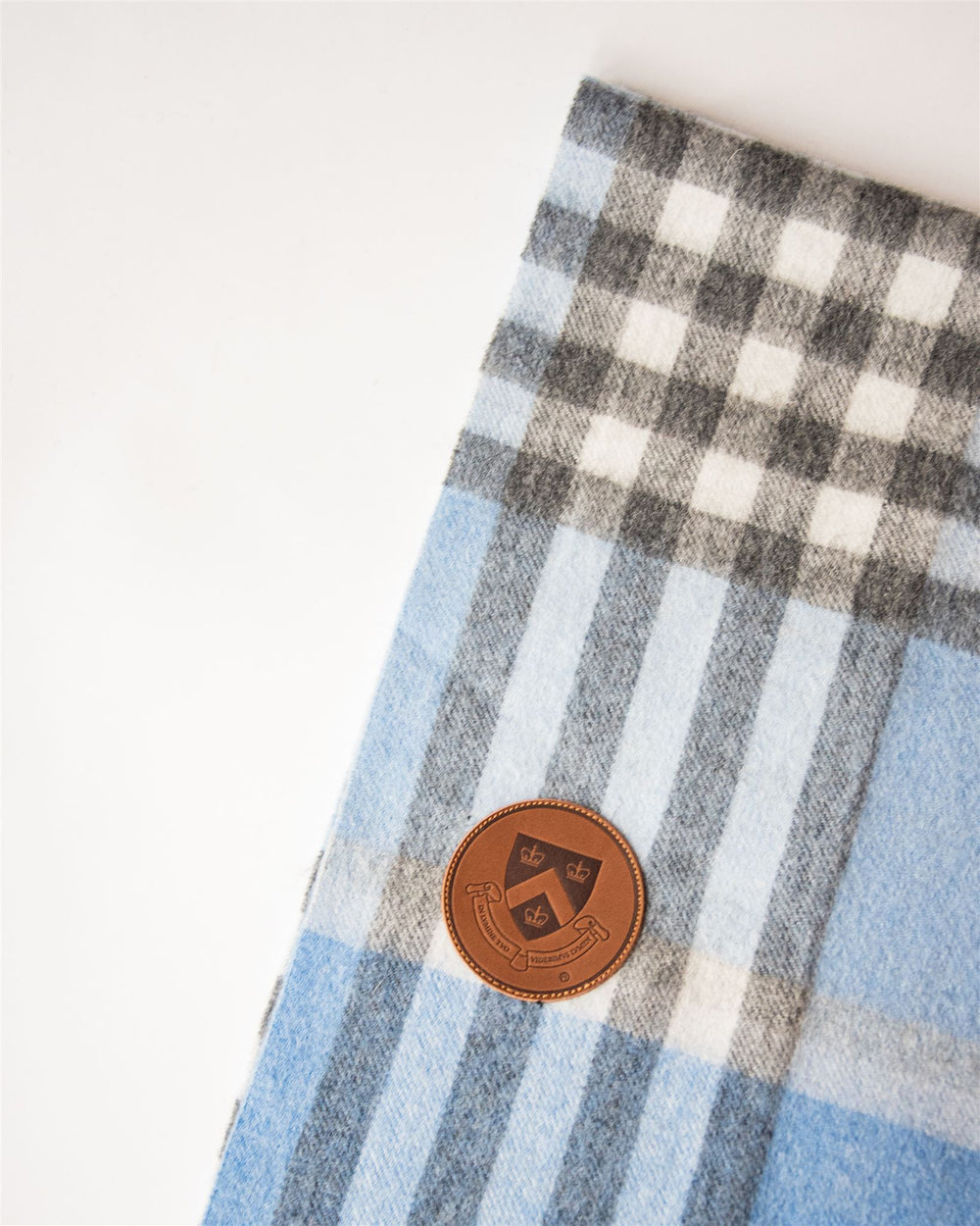 Columbia University Scottish Tartan Light Blue Cashmere Blend