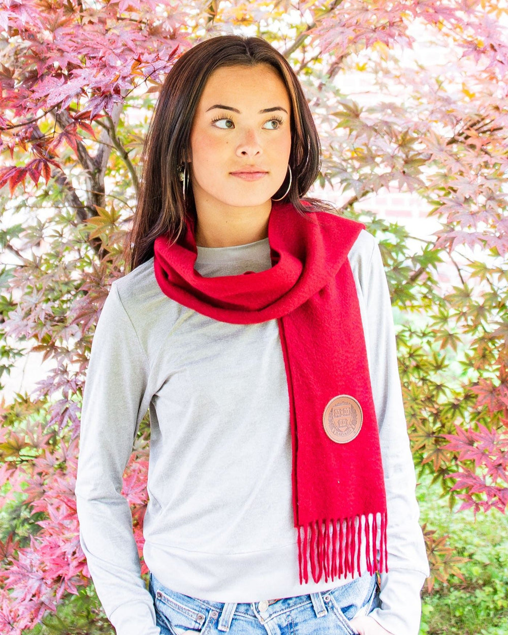 MARKAWARE トマトレッド ストール キャッシュアンドバルバ Harvard University Balmoral Bespoke Crimson Cashmere Scarf