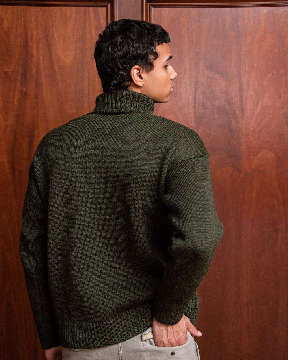 Mitchigan State University Men's Merino Wool Roll-Neck Sweater