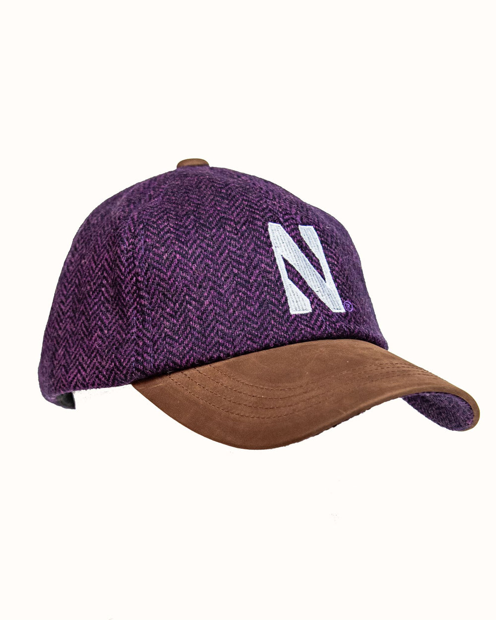 Northwestern University Purple Herringbone Wool Baseball Cap with
