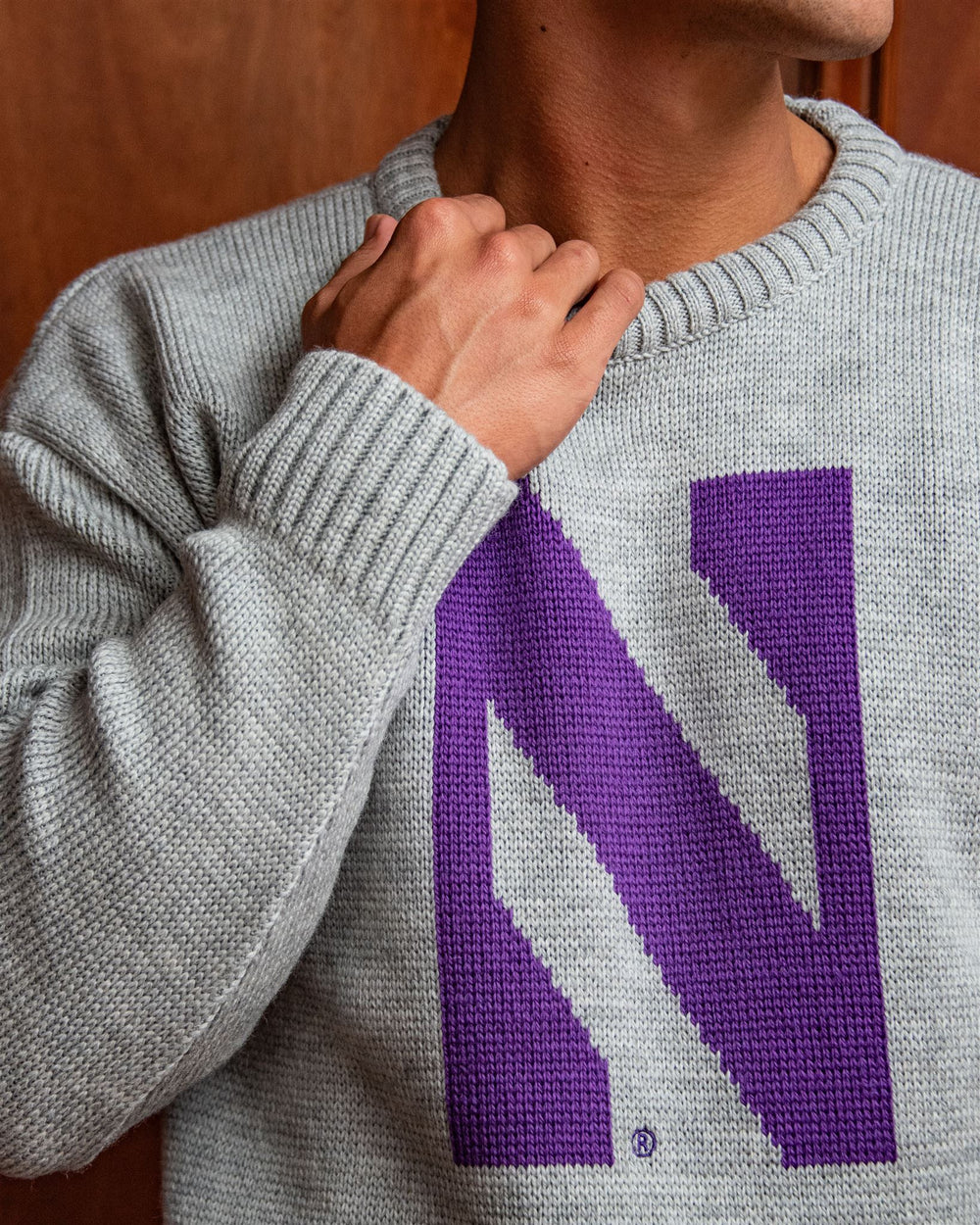 Northwestern University Men's Merino Wool Crew-Neck Sweater