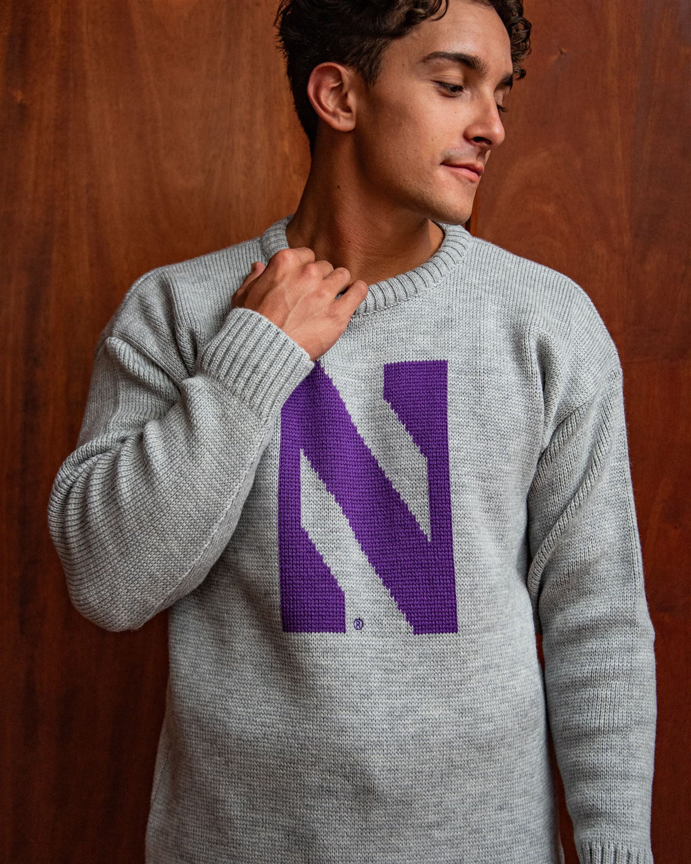 Northwestern University Men's Merino Wool Crew-Neck Sweater