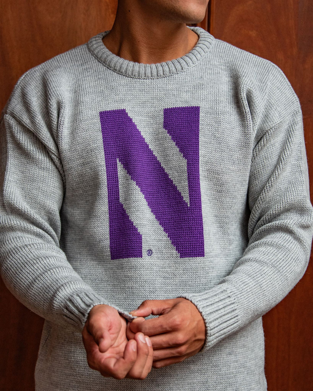Northwestern University Men's Merino Wool Crew-Neck Sweater