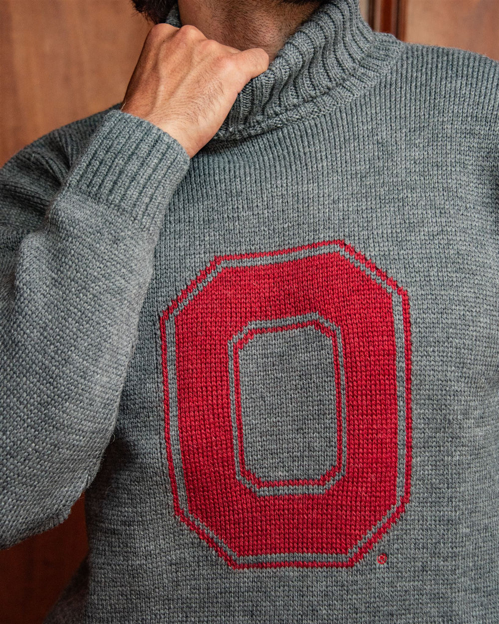 Ohio State University Men's Merino Wool Roll-Neck Sweater