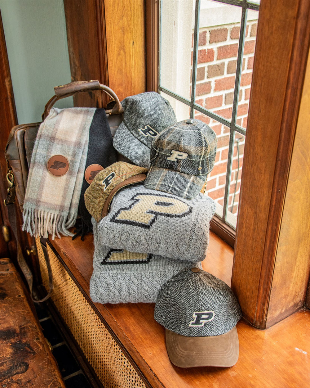 Purdue University Men's British Wool Fisherman's Sweater