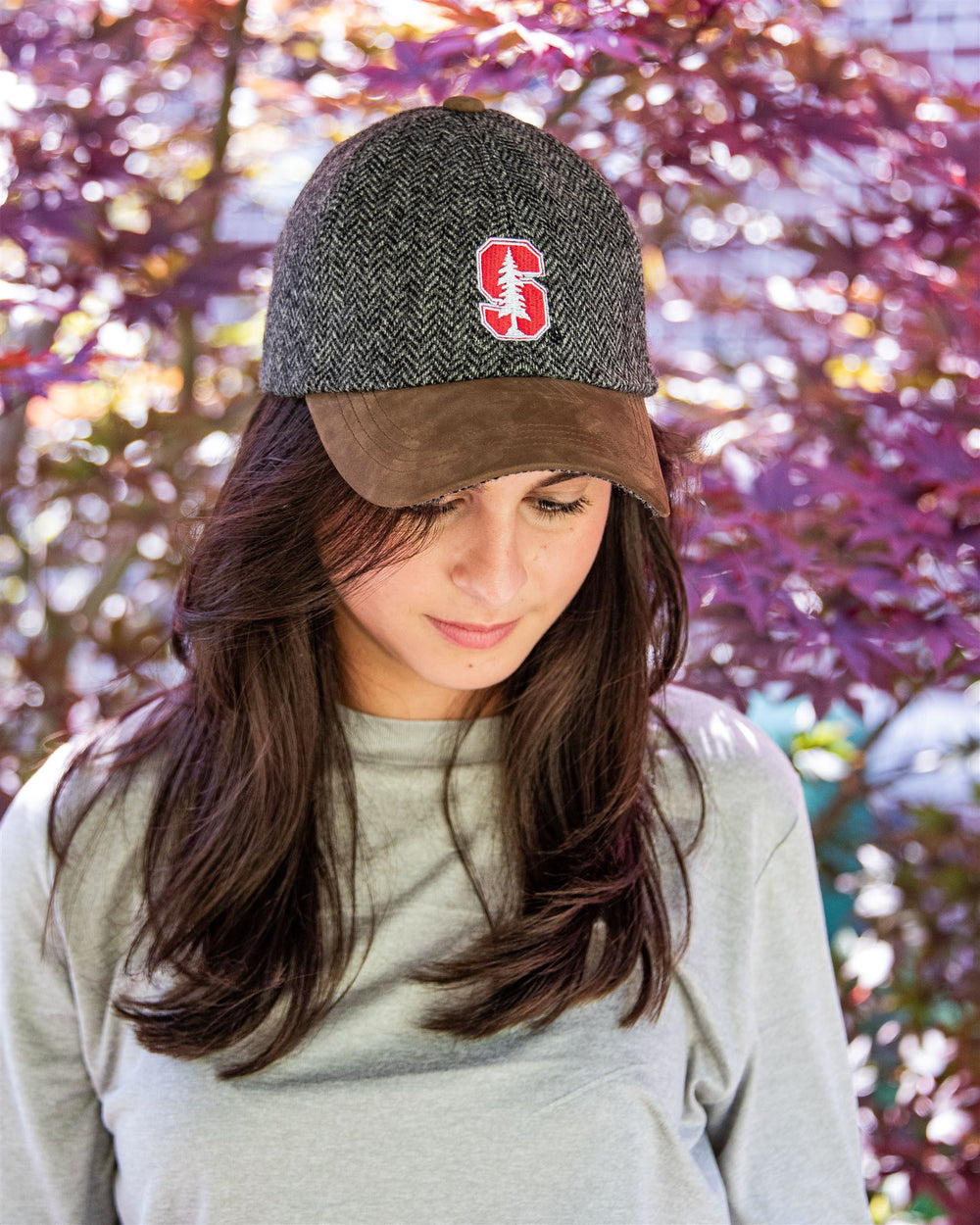 帽子 Cloveru Limited Herringbone Cap moat Stanford University Grey Herringbone Wool Baseball Cap