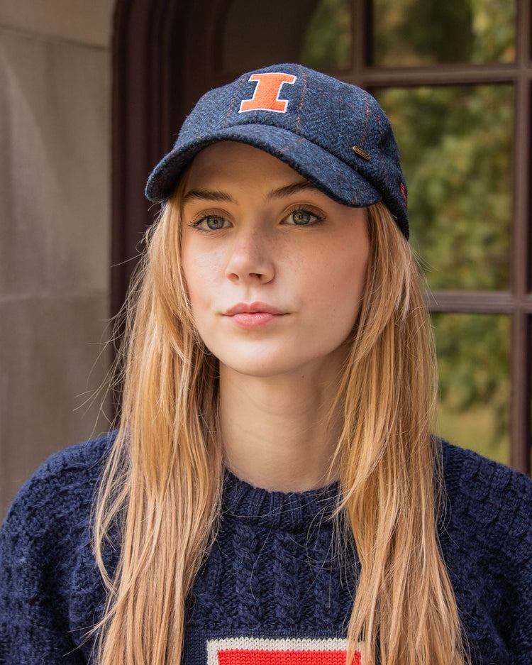
                  
                    University of Illinois Navy Herringbone with Orange Overcheck Wool Baseball Cap
                  
                