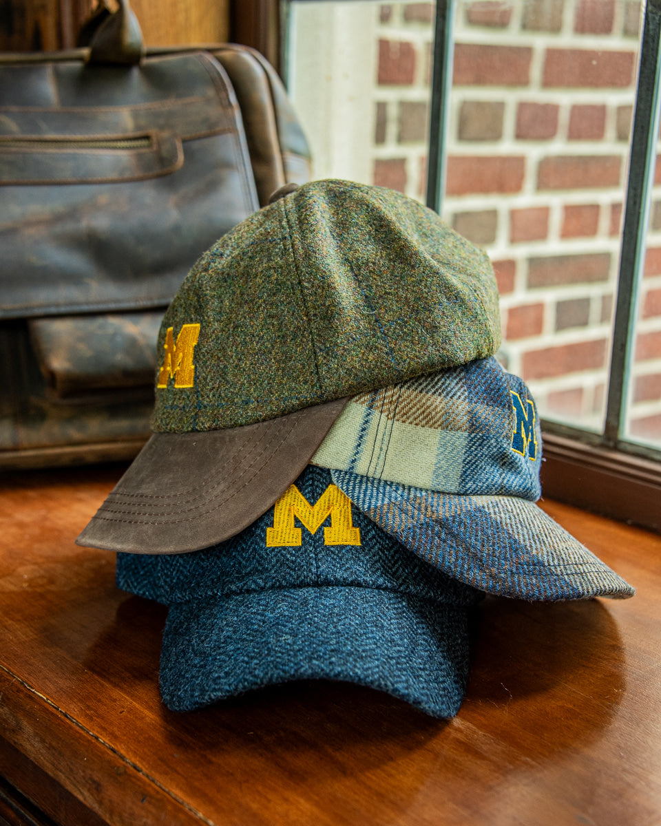 University of Michigan Blue Plaid Wool Baseball Cap | Collegiate