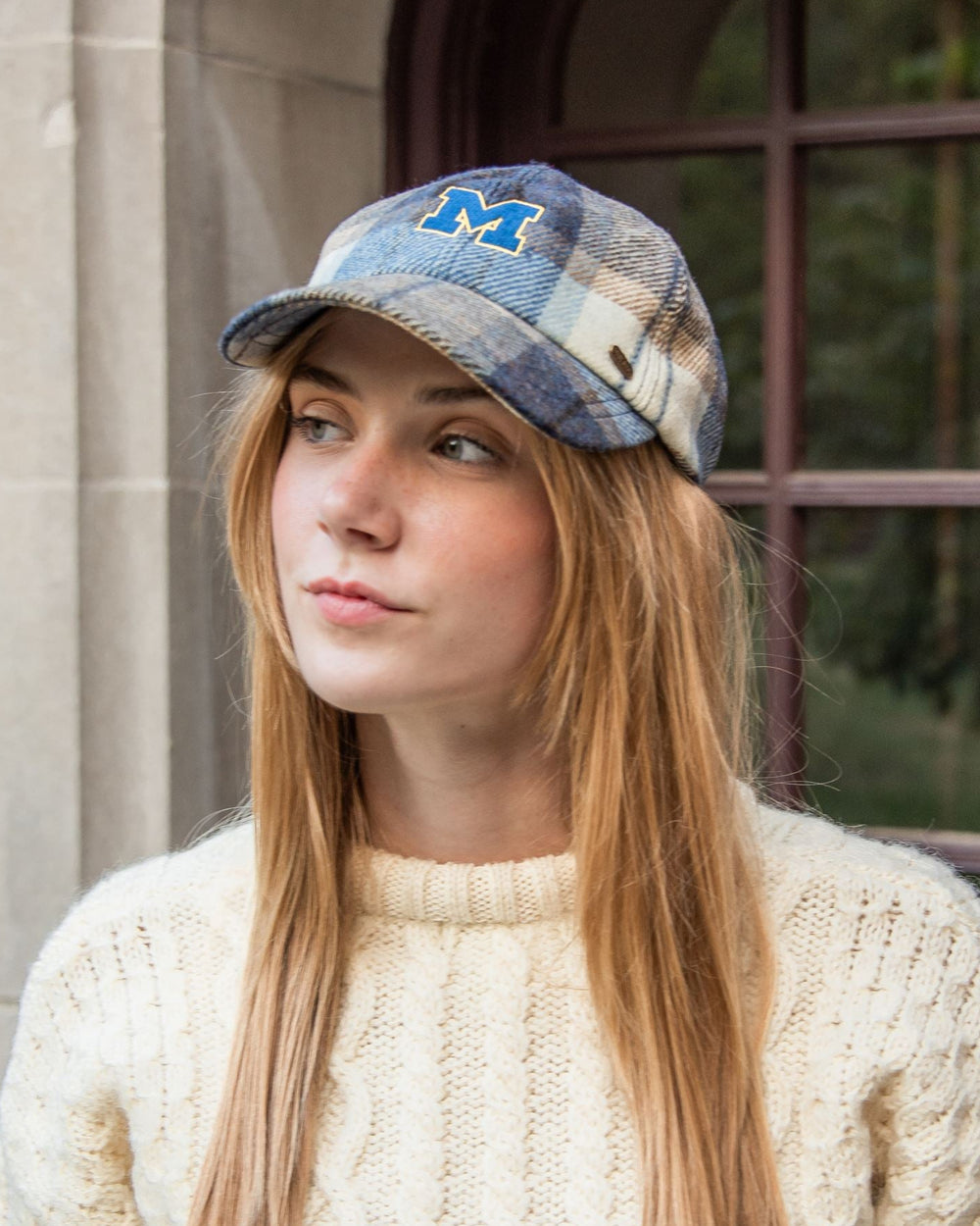University of Michigan Blue Plaid Wool Baseball Cap | Collegiate