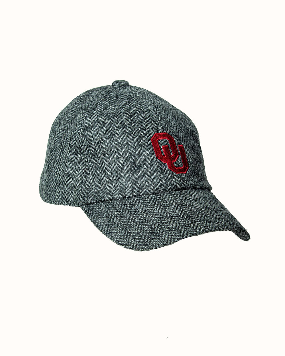 University of Oklahoma Grey Herringbone Wool Baseball Cap