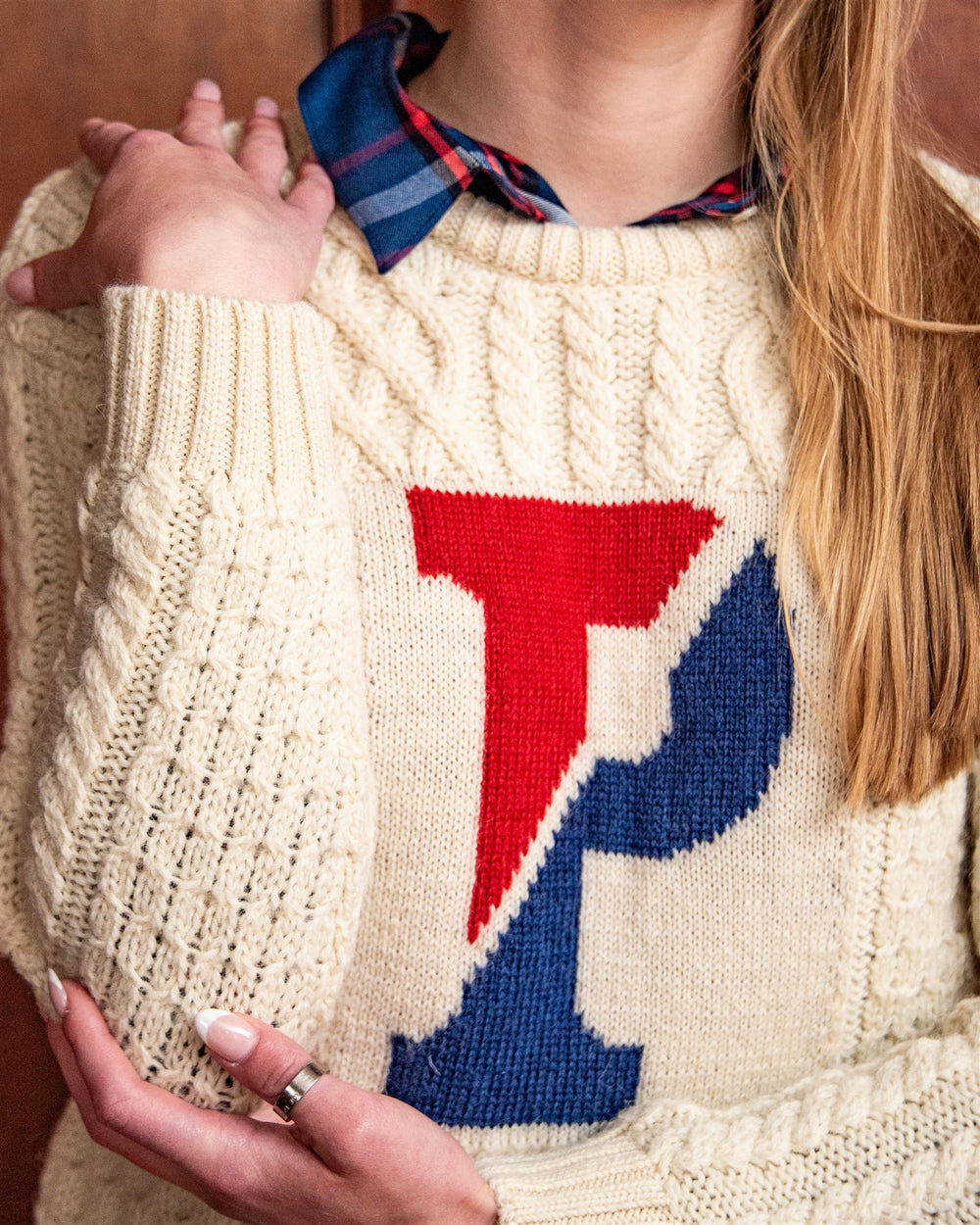 Baby Pink Chunky Marl Knit Crew Neck Jumper | Knitwear | PLT