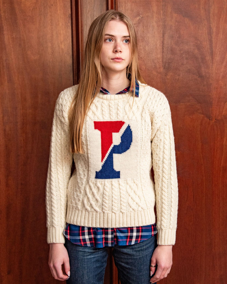 
                  
                    University of Pennsylvania Women’s British Wool Crew-Neck Fisherman’s Sweater
                  
                