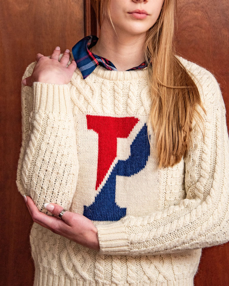 
                  
                    University of Pennsylvania Women’s British Wool Crew-Neck Fisherman’s Sweater
                  
                