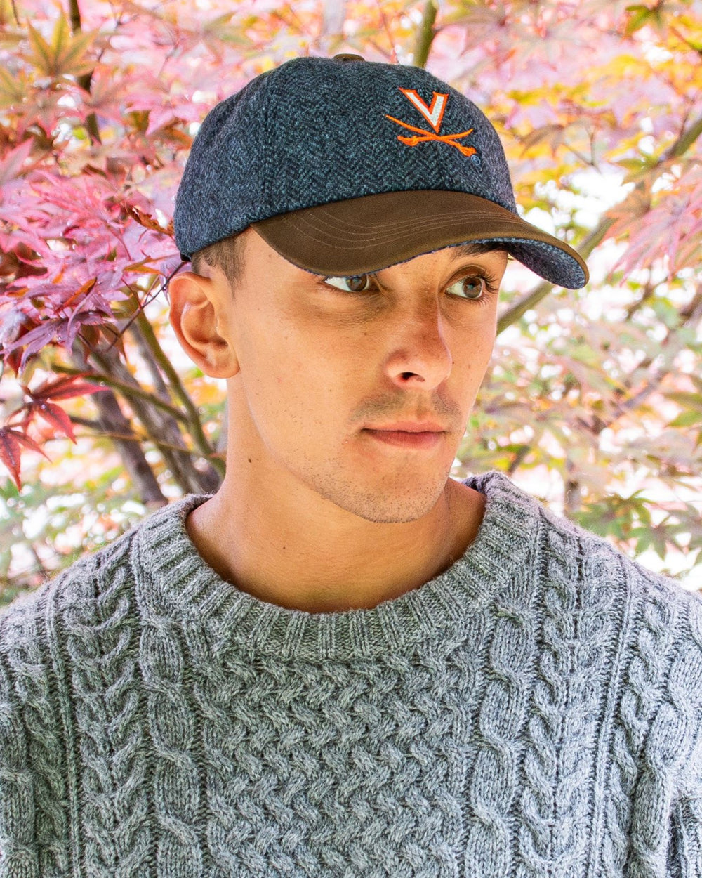 University of Virginia Blue Herringbone Wool Baseball Cap